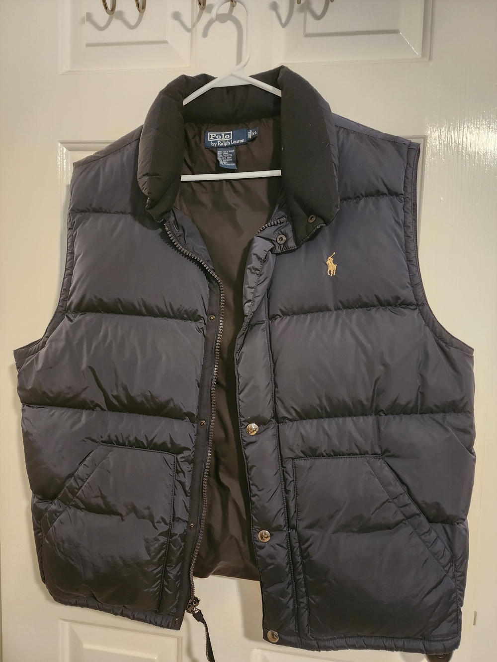 Ralph Lauren Navy Quilted Puffer Vest with Gold Pony -XL